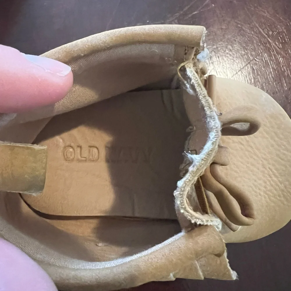 Old Navy Tan Moccasins with Fringe Detail